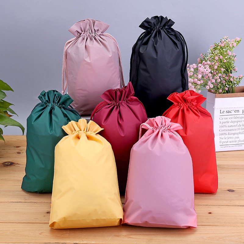 Men Women Fashion Waterproof Retro Solid Color Travel Storage Drawstring Bags / PE Backpack Bags For Travel, Sport, Gym, Outdoor, Running, Shopping / Water Resistant Sackpack