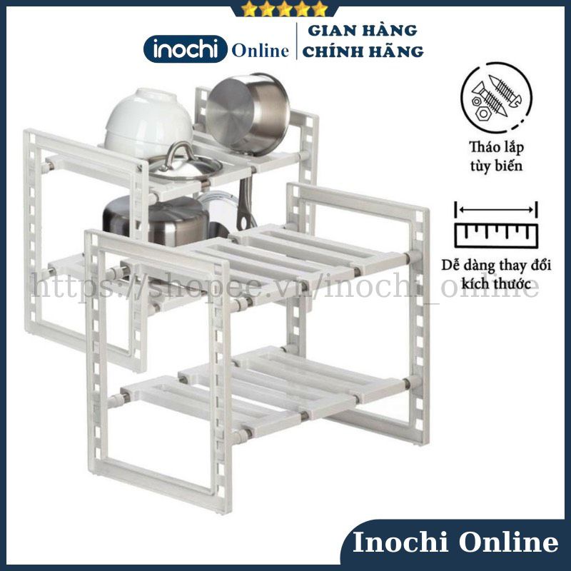 Kệ Để Đồ Nhà Bếp Nhựa 2 tầng INOCHI TOKYO Đa Năng Điều Chỉnh Độ Dài [Kệ Gầm Bếp]