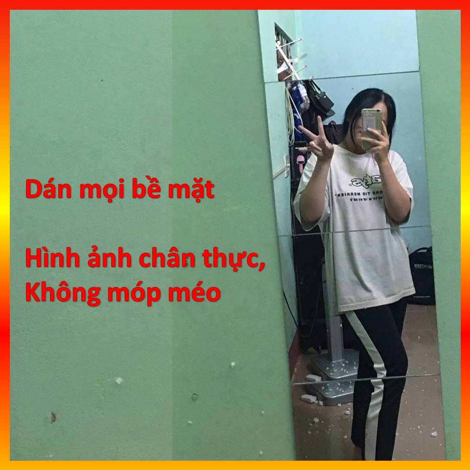 Gương dán tường không khoan thủy tinh chịu lực bảo hành 12 tháng có sẵn băng keo chuyên dụng nhiều kích thước