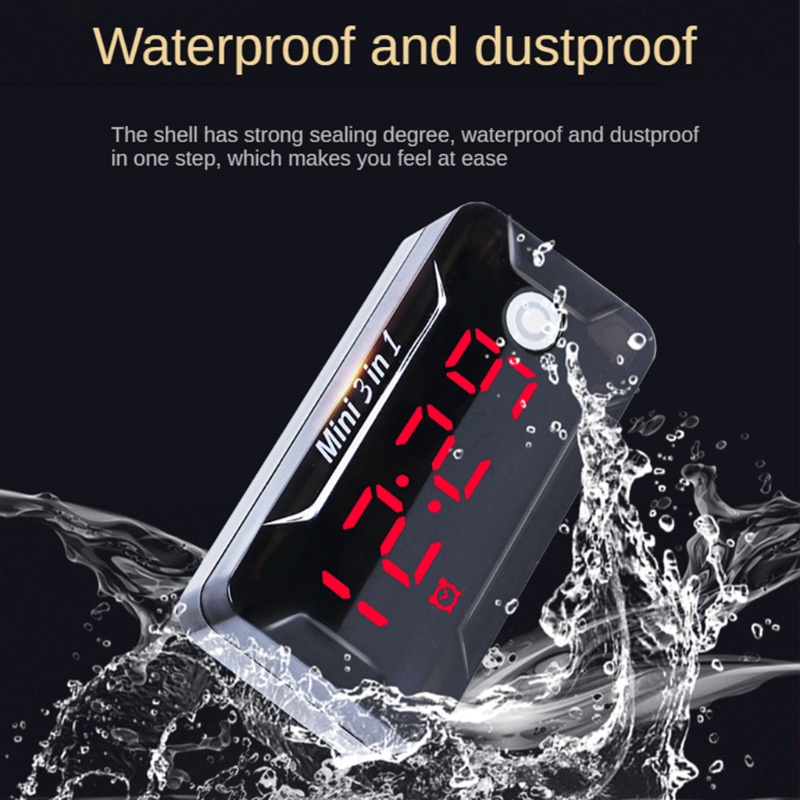 Đồng Hồ Điện Tử Đo Nhiệt Độ Vôn Kế 3 Trong 1 Cho Xe Máy