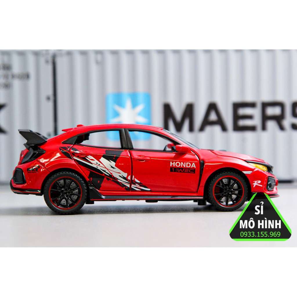 Mô hình xe dân dụng Honda Civic Type R mở hết cửa tuyệt đẹp 1:32 Đỏ