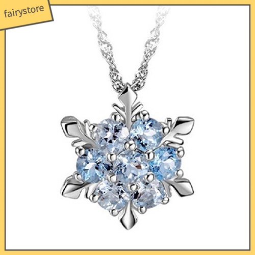 Dây Chuyền Hợp Kim Hình Hoa Tuyết Đính Đá Lấp Lánh