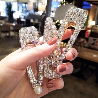 Kẹp tóc đính hạt giả ngọc trai phong cách Hàn Quốc