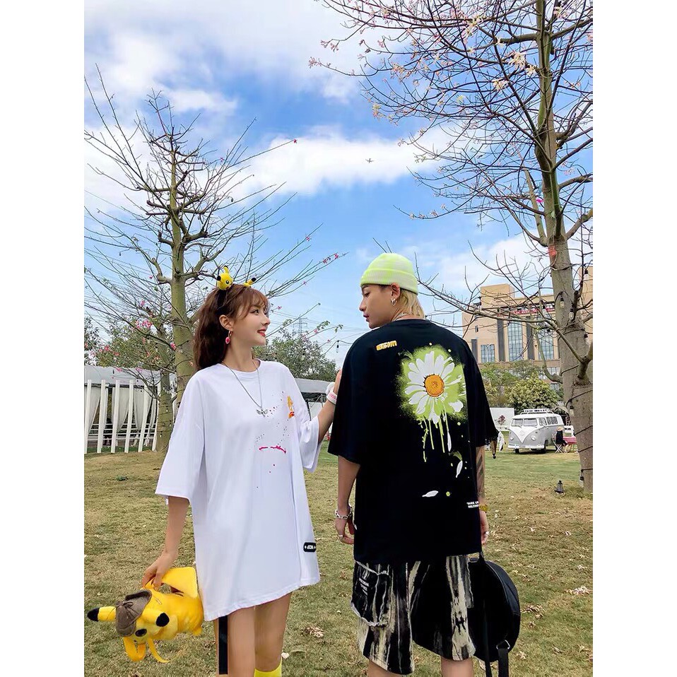 ÁO THUN TEE UNISEX NAM NỮ FORM RỘNG TAY LỠ T-SHIRT CỔ TRÒN CẶP NHÓM HOA HƯỚNG DƯƠNG SUNFLOWER CÚC 262