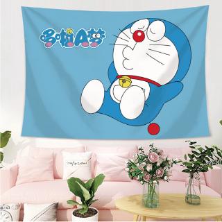 Thảm treo tường hình doraemon đeo chuông xinh xắn trang trí phòng ngủ tiện dụng