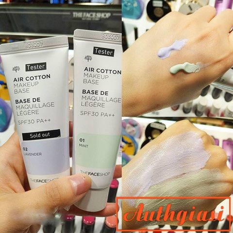 Kem lót kiềm dầu và hiệu chỉnh tông da The Face Shop Air Cotton Makeup Base SPF30 PA++ TFS 40ml | BigBuy360 - bigbuy360.vn
