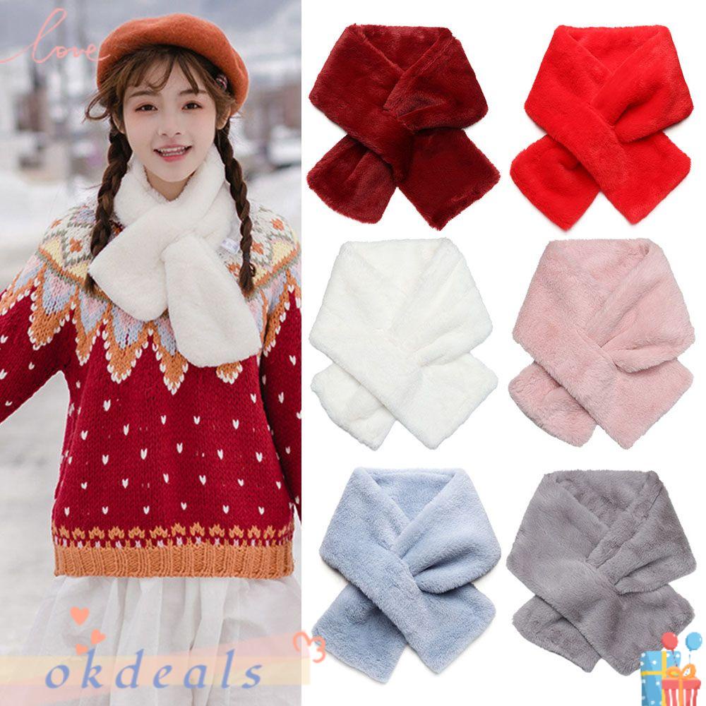Khăn Choàng Cổ Bằng Lông Thỏ Nhân Tạo Dày Dặn Giữ Ấm Mùa Đông