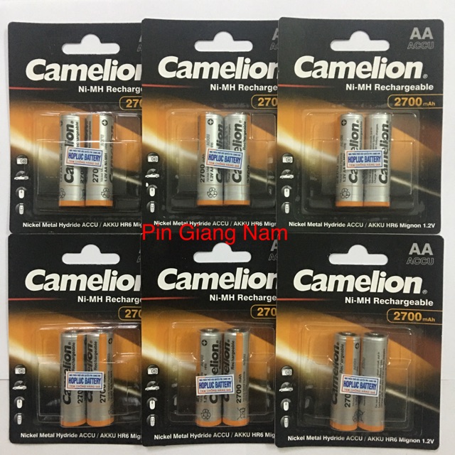 Combo 12 viên pin sạc AA Camelion 2700 mAh (màu vàng)