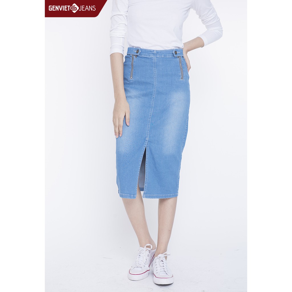 [Mã FASHIONMALLT4 giảm 15% đơn 150k] Zuýp Jeans Nữ TJ321J803 GENVIET | BigBuy360 - bigbuy360.vn