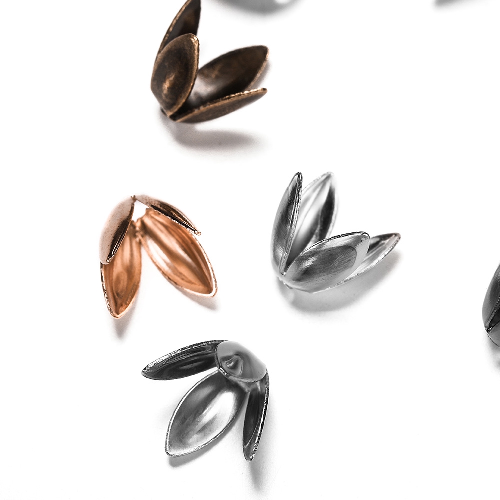 St.kunkka Hạt Cườm Kim Loại Hình Hoa Bằng Bạc / Vàng (100 Chiếc)