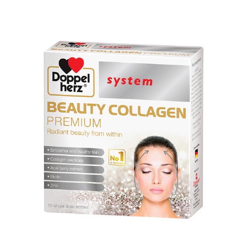 Bác Sĩ Cung Beauty Collagen Premium - Doppelherz, Collagen, Kẽm, Vitamin E, Đẹp Da, Chống Lão Hóa (Hộp 30 Ống)