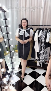 Đầm nơ phối voan kính D103