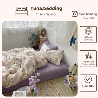 BST Chăn ga Cotton living Hoa Vintage