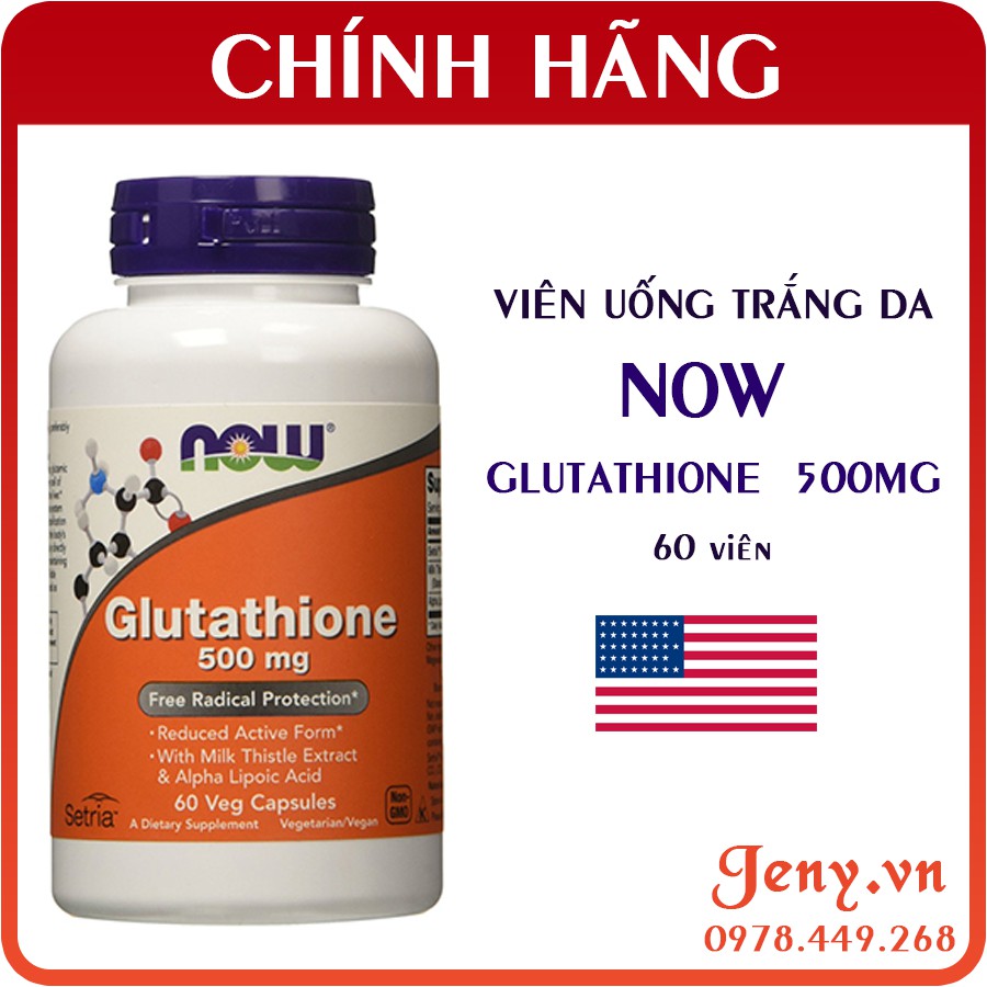 Viên uống trắng da Now Glutathione 500mg | BigBuy360 - bigbuy360.vn