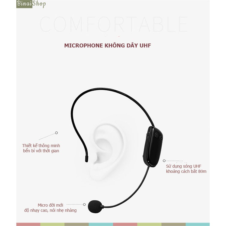 Máy trợ giảng không dây SHIDU SD-S615 tặng micro kẹp áo có dây - Hàng nhập khẩu