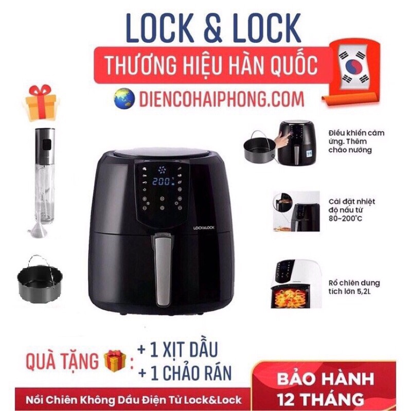 Nồi chiên không dầu Lock&lock Ejf296Blk
