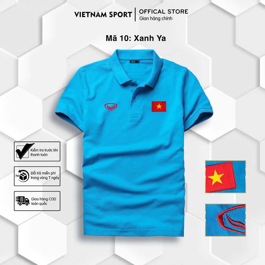 | LOGO THÊU | Áo thun Polo Tuyển Việt Nam Cao Cấp - Polo có cổ Thêu Logo Đội Tuyển Việt Nam, phong cách, tự hào dân tộc
