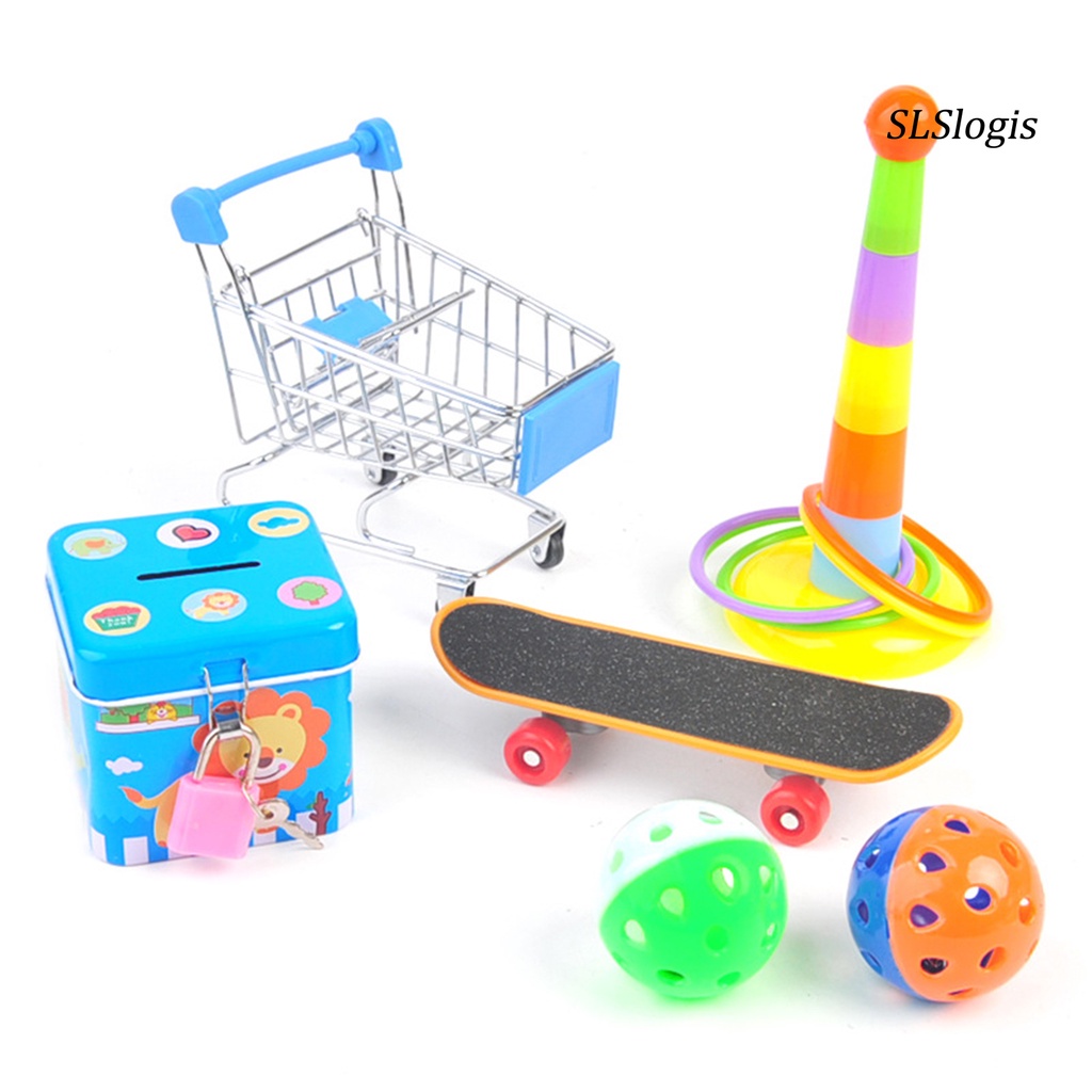 Set 5 / 6 / 7 đồ chơi bóng trượt ván vui nhộn dành cho chim vẹt