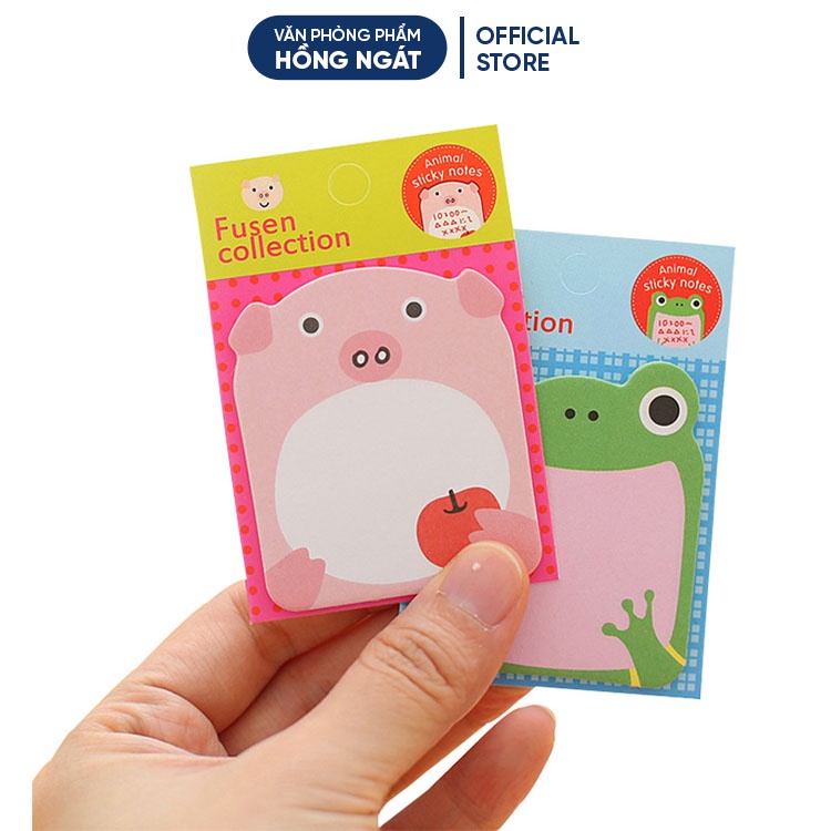 Giấy note hình động vật cute, giấy ghi chú dễ thương 20 tờ đồ dùng học tập làm quà tặng học sinh giá rẻ GN01