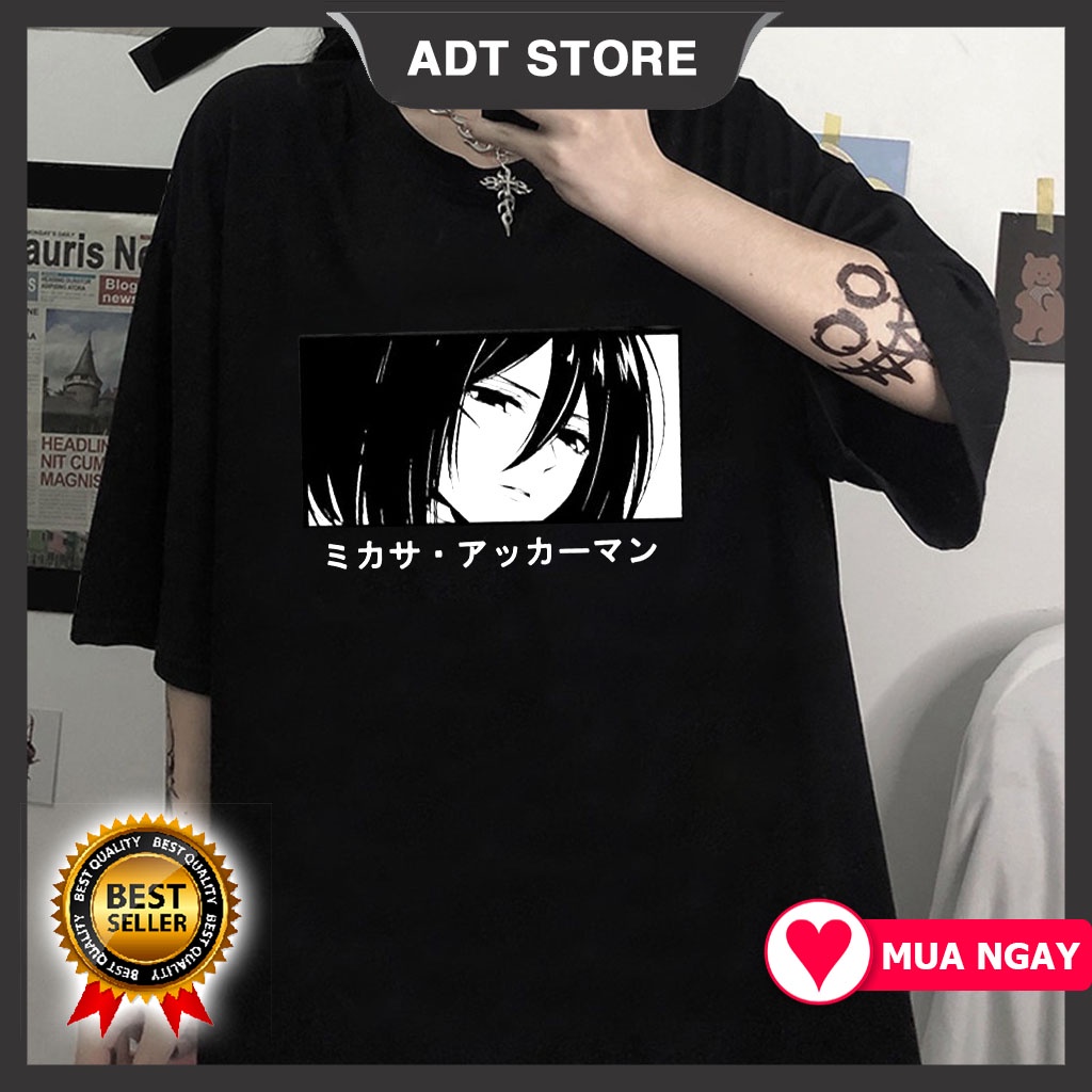 Áo thun Attack on Titan Eren & Mikasa Anime mẫu HOT độc đẹp giá siêu rẻ