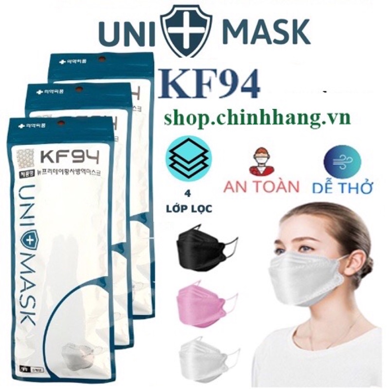 [ Combo 50 Chiếc ] Khẩu Trang 4 Lớp KF94 UNI MASK Chống Bụi Mịn Và Kháng Khuẩn Hàng Cao Cấp Hàn Quốc cam kết hàng loại 1