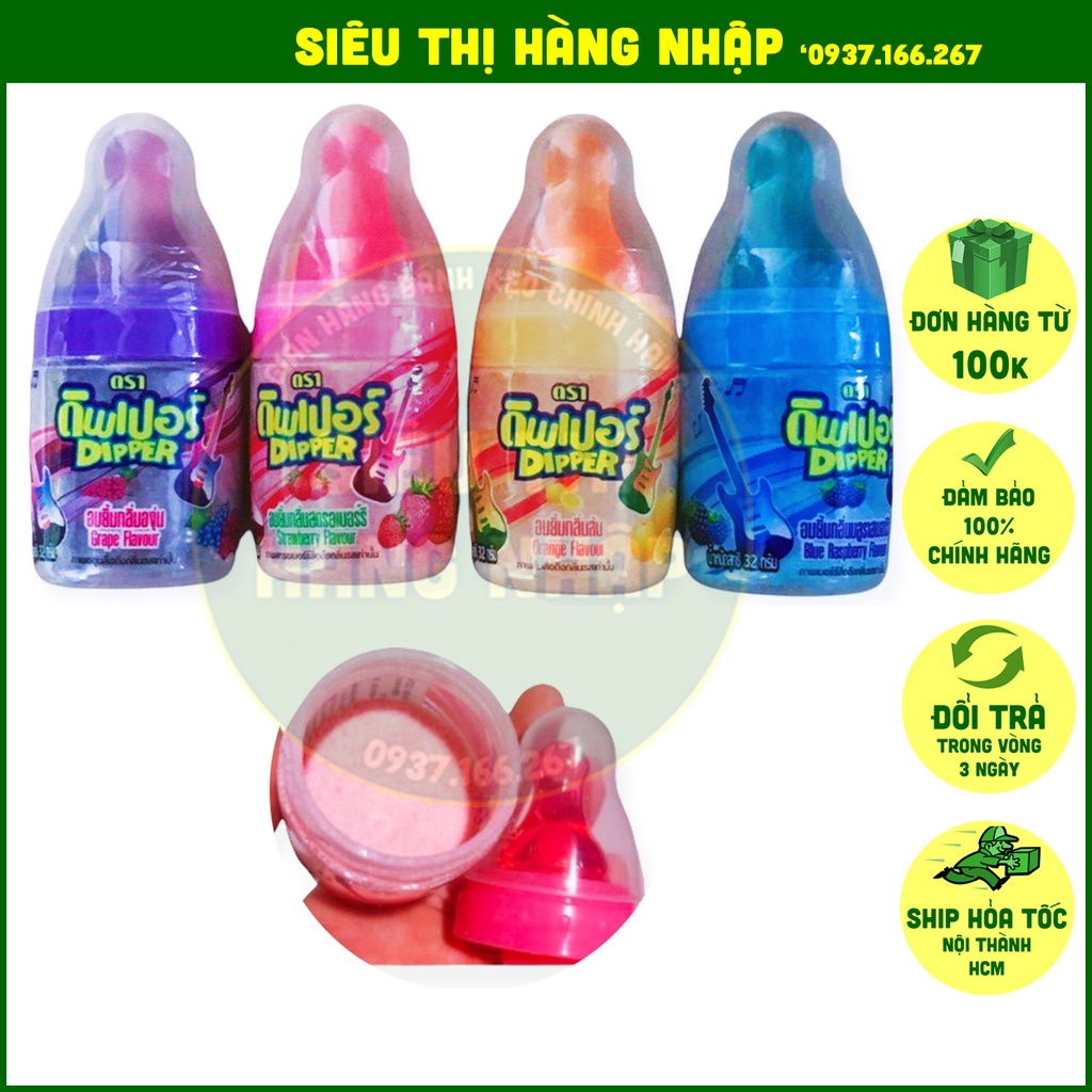 [4 vị] Kẹo mút bình sữa huyền thoại Thái Lan cho bé (dâu/ nho/ cam/ mâm xôi), ăn vặt ngon rẻ