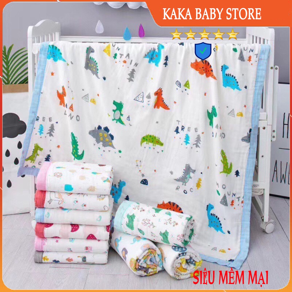 Chăn xô cho bé sơ sinh bo viền đa năng 6 lớp, mềm xô sợi tre siêu mềm mịn thoáng mát 1mx1m1