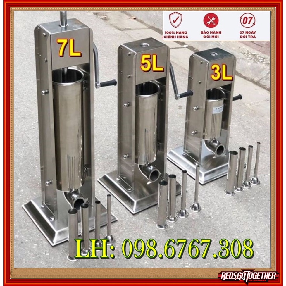 Máy Đùn Xúc Xích Quay Tay Dung Tích 3 Lít 5 Lít 7 Lít Inox Máy Nhồi Lạp Xưởng Nem Chua Thủ Công