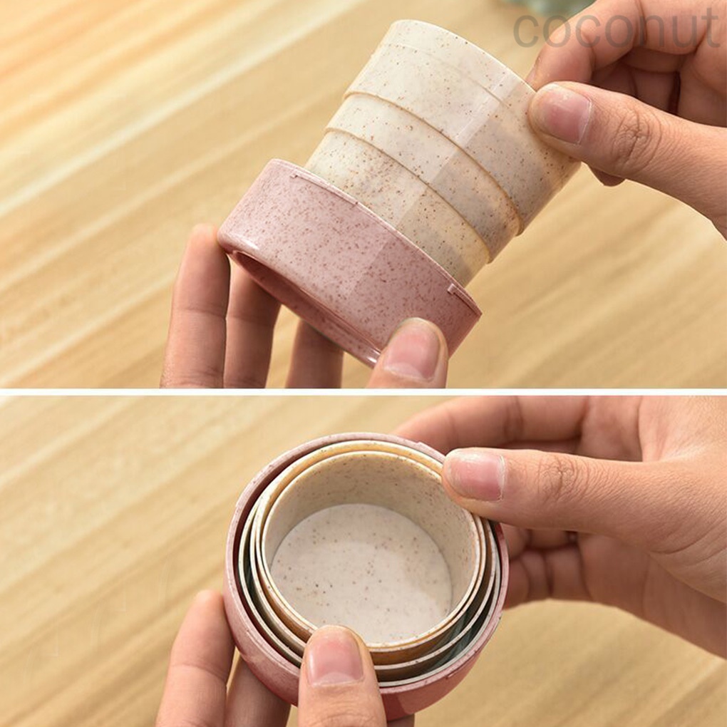 Cốc uống nước dạng gấp có nắp đậy tiện dụng 130ml