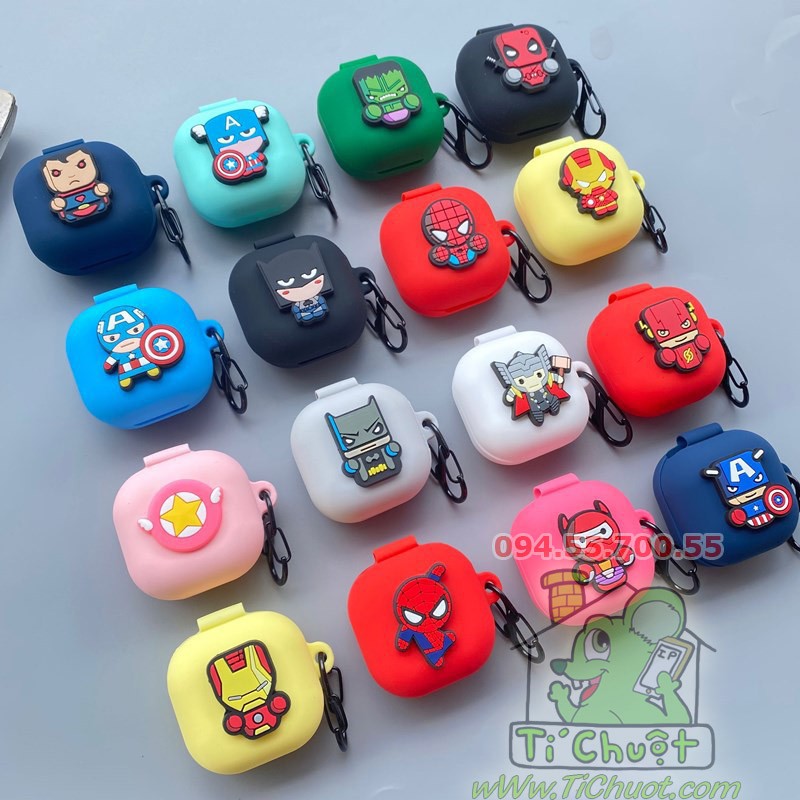 [Tặng Móc] Bao Ốp Galaxy Buds Pro/ Buds Live Silicon Logo Siêu Anh Hùng Marvel