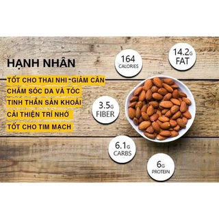 Hạt hạnh nhân nhập Mỹ (Loại nhân chín) 500Gr