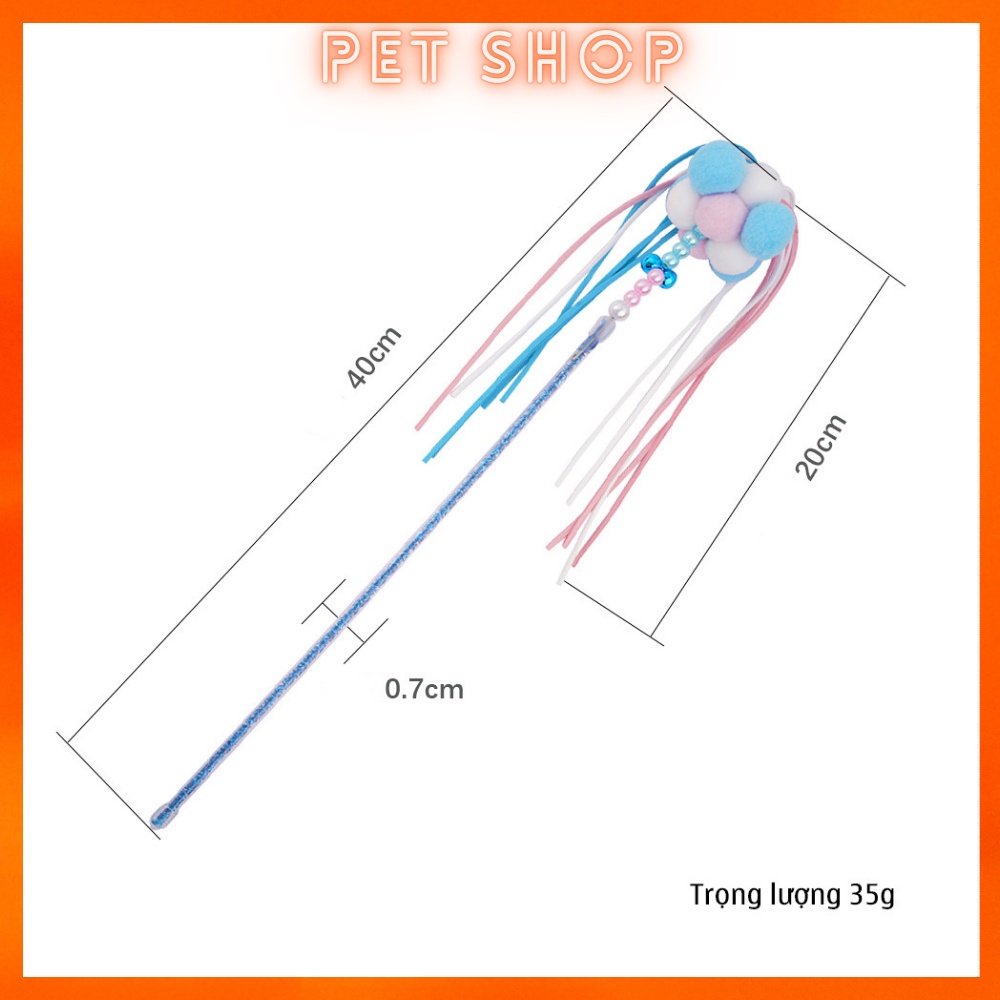 Cần Câu Mèo Dây Thép Dẻo, Đồ Chơi Cho mèo, Cây Vờn Mèo Vui Nhộn có gắn chuông, lông vũ và nhiều mẫu thoải mái lựa chọn
