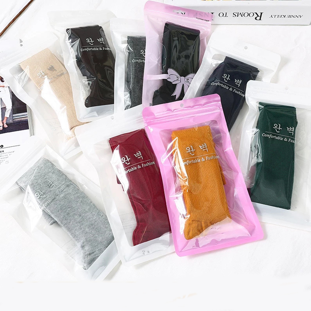 Đôi Tất Chân Cotton Giữ Ấm Màu Trơn Thời Trang