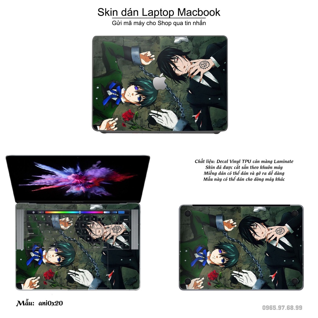 Skin dán Macbook mẫu Anime (đã cắt sẵn, inbox mã máy cho shop)