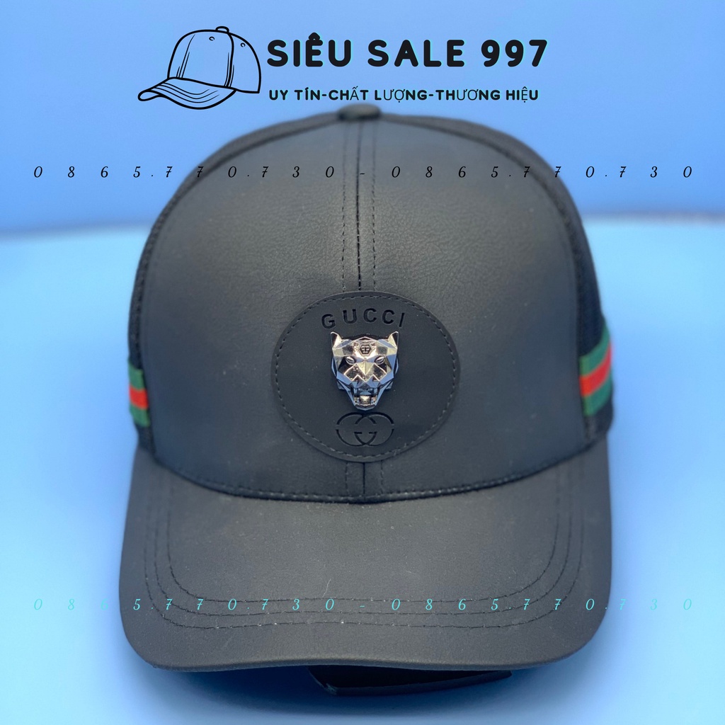 NÓN KẾT GCC CAO CẤP DA PHỐI LƯỚI ĐẦU KIM LOẠI FULL ĐEN SIÊU NGẦU PHONG CÁCH