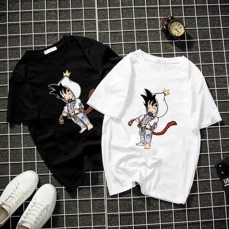 Áo thun unisex Hàn Quốc in goku dễ thương vải dày mịn 2019T1004