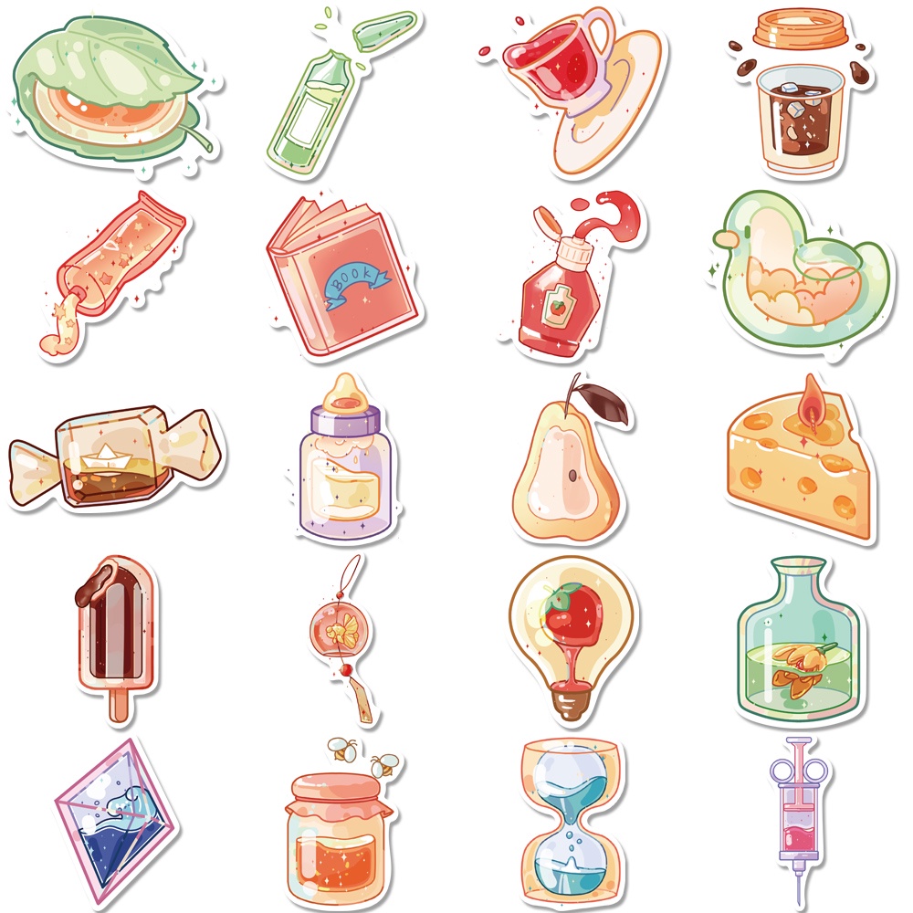 Set 40 Miếng Dán Kính Nhỏ Nhắn Chống Thấm Nước Trang Trí Sổ Tay