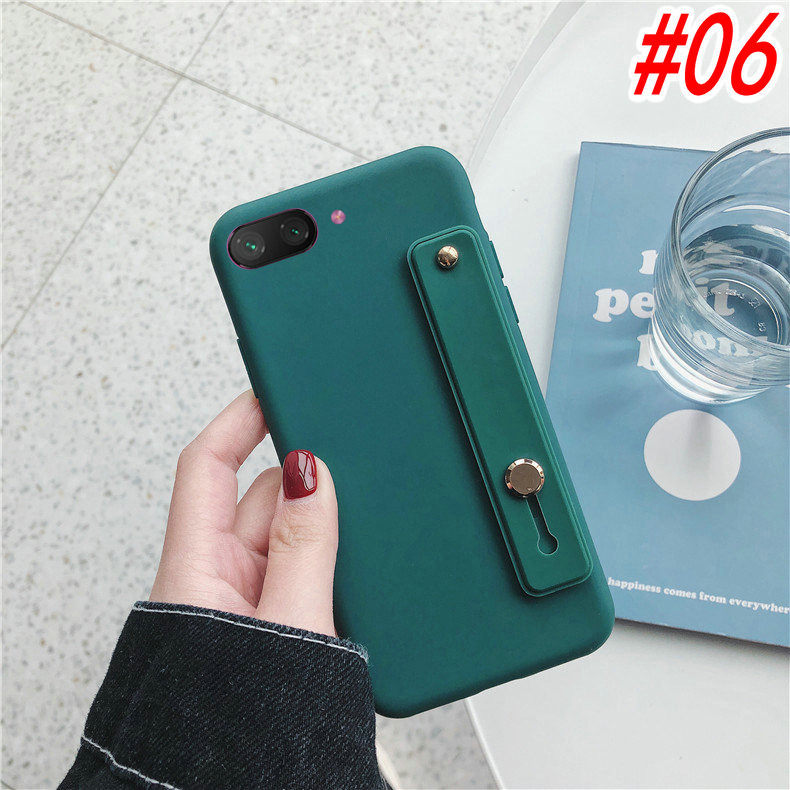 Samsung A02 A02s A12 A21s M31 M30s M21 M20 A01 J8 J7 J5 J3 J2 A9 A8 A7 Prime Plus Pro 2018 Solid Color Soft TPU Stand Case Jelly Phone Cover+Wristband