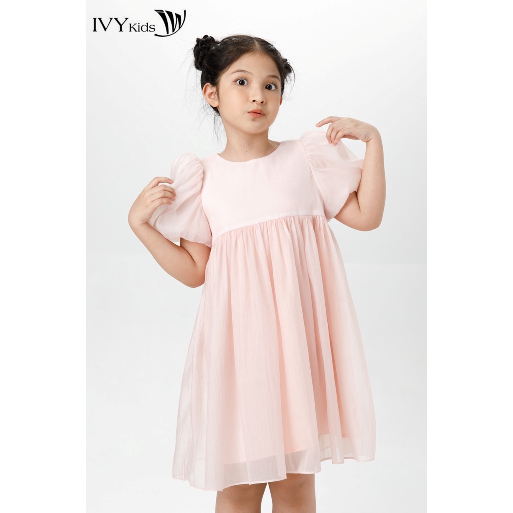 Đầm babydoll tay phồng bé gái IVY moda MS 48G1522