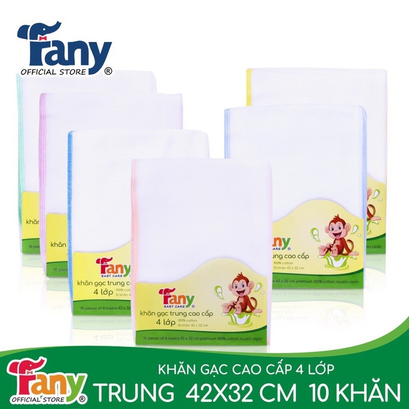 Khăn sữa / khăn mặt gạc 4 lớp Fany