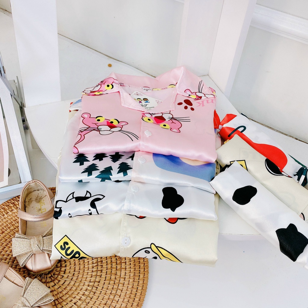 CT37 Bộ Cộc Tay Pyjama Bò Sữa Cho Bé Chất Liệu Vải Kate Cao Cấp Đủ Size Từ 8-20Kg Chơi Tết VNXK Nhật-Hàn