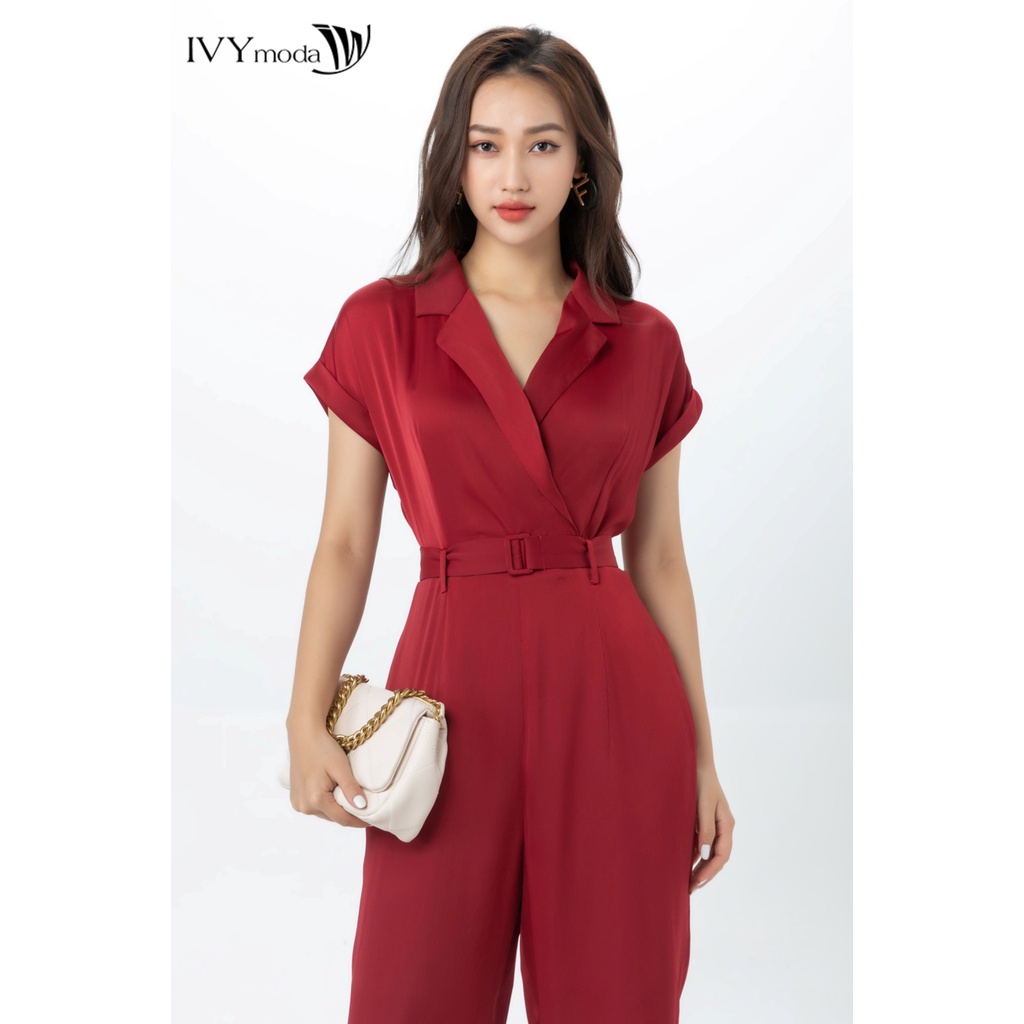 Jumpsuit vest phối đai nữ IVY moda MS 18M7464