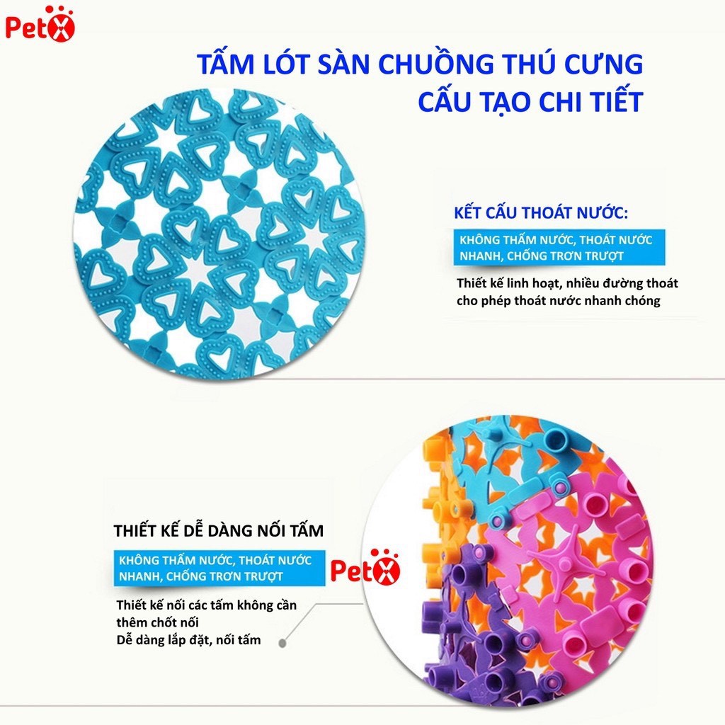 Tấm lót sàn chuồng mèo, chuồng chó bằng nhựa nhiều màu bằng nhựa PVC 20x30cm