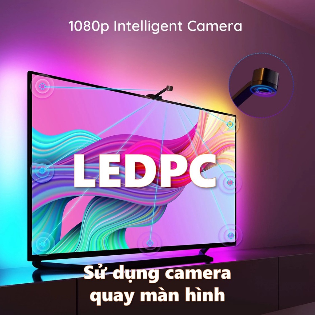 Đèn Ambilight TV Camera sáng theo màu màn hình TV - nháy theo nhạc - Smart APP