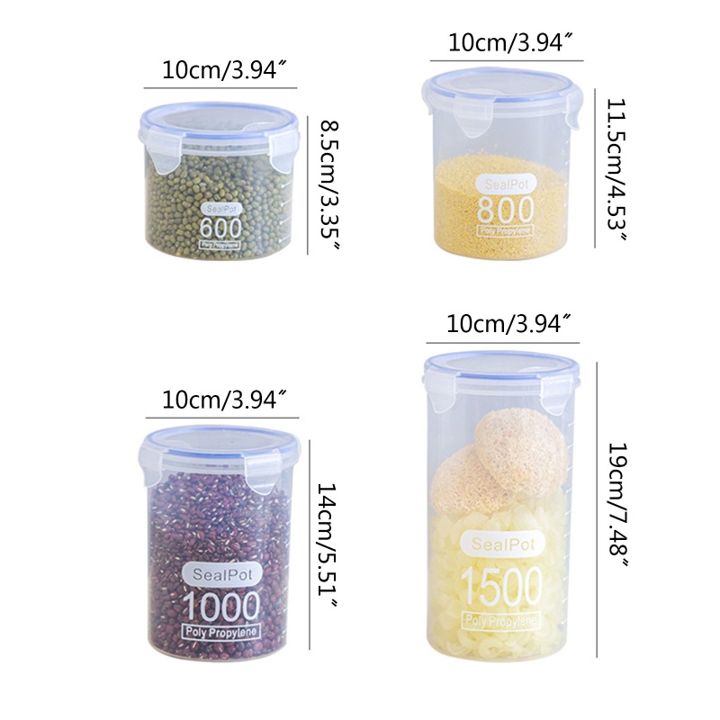 Hộp Đựng Thực Phẩm Trong Suốt Chống Ẩm Tiện Dụng Cho Nhà Bếp