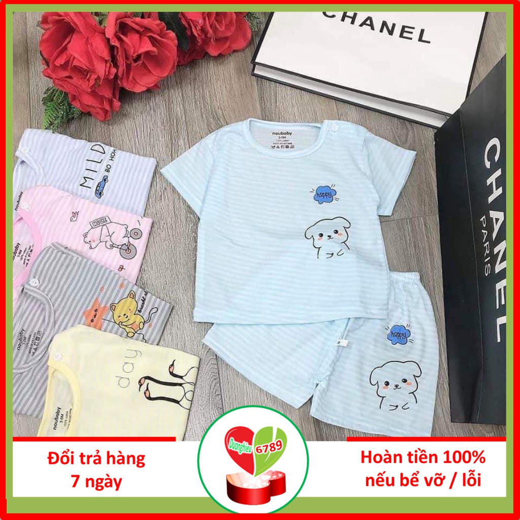 [ĐẸP QUÁ] BỘ NOUBABYY cộc hè cho bé chất mỏng thoáng mát- Mẫu kẻ họa tiết - Duonghieu6789