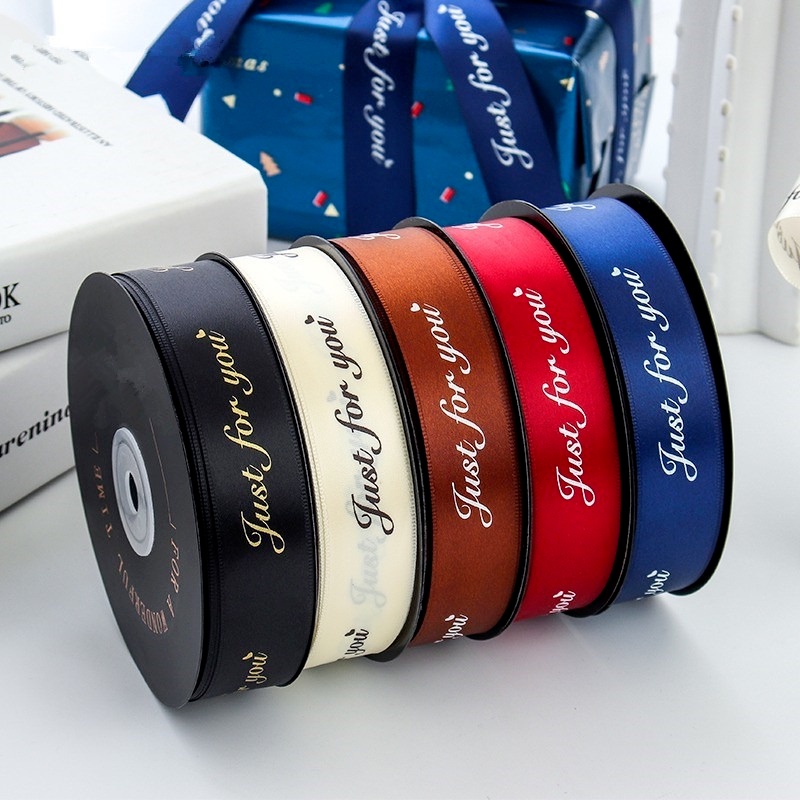 Cuộn Dây Ruy Băng Polyester 25mm * 10m In Họa Tiết Hoa Trang Trí Đa Ứng Dụng