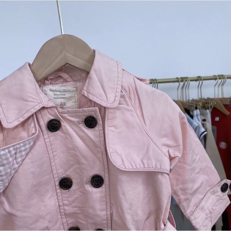 Áo khoác bé gái Sea&amp;sky Girl 2-8 tuổi  Áo khoác kaki dáng dài cotton 2 lớp xuất dư 0922