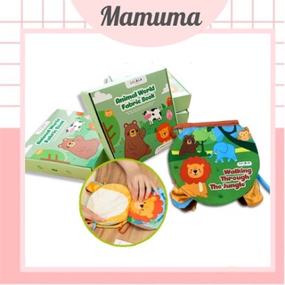 Sách vải The animals on the farm Lalala Baby đa tương tác lật mở sột soạt thú vị cho trẻ 0 - 5 tuổi - Mamuma Store