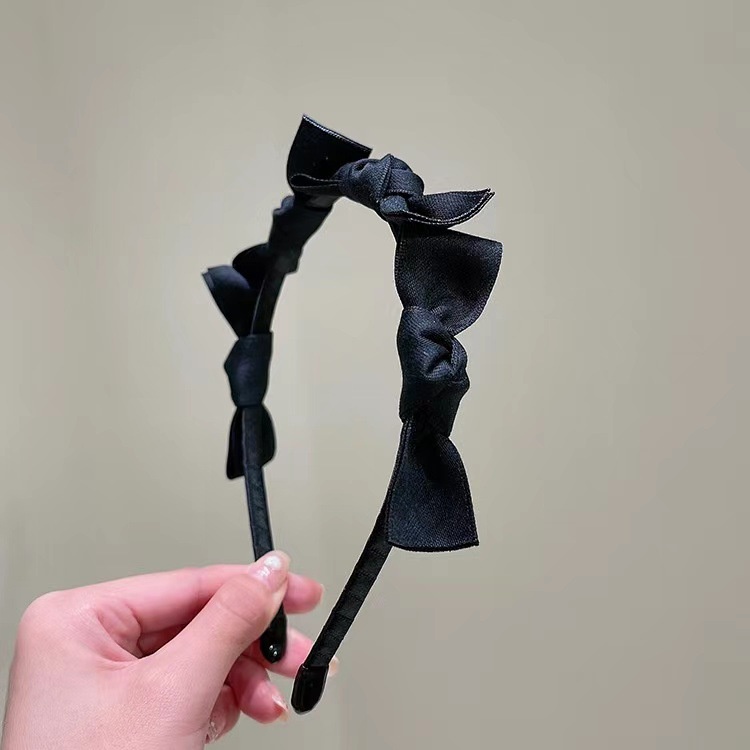 Băng Đô Cài Tóc Đính Nơ Đen Đơn Giản Thời Trang Hàn Quốc 2022 Cho Nữ